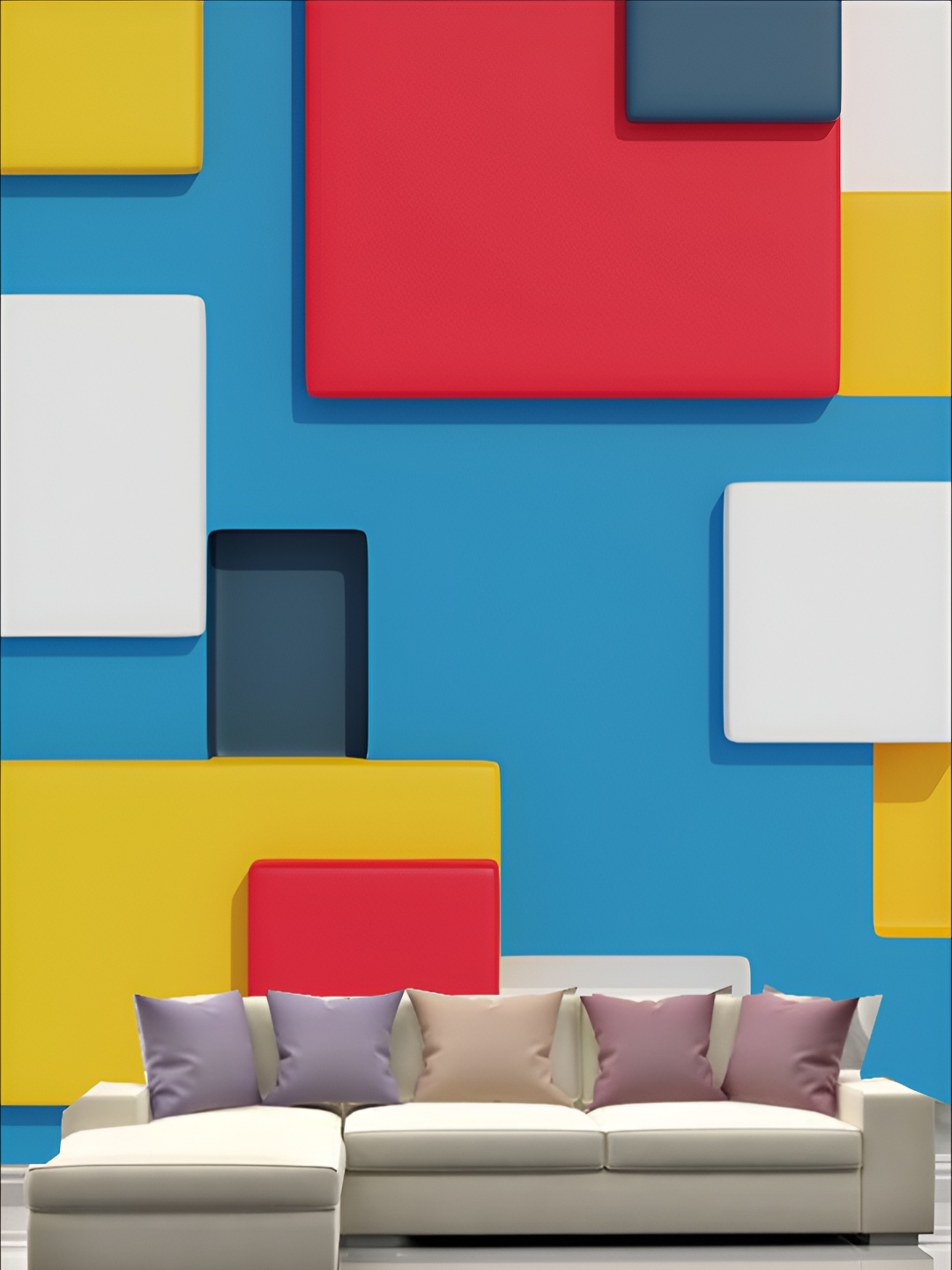 

KSHIRSA Blue & Yellow Printed Self-Adhesive Laminated Wallpaper