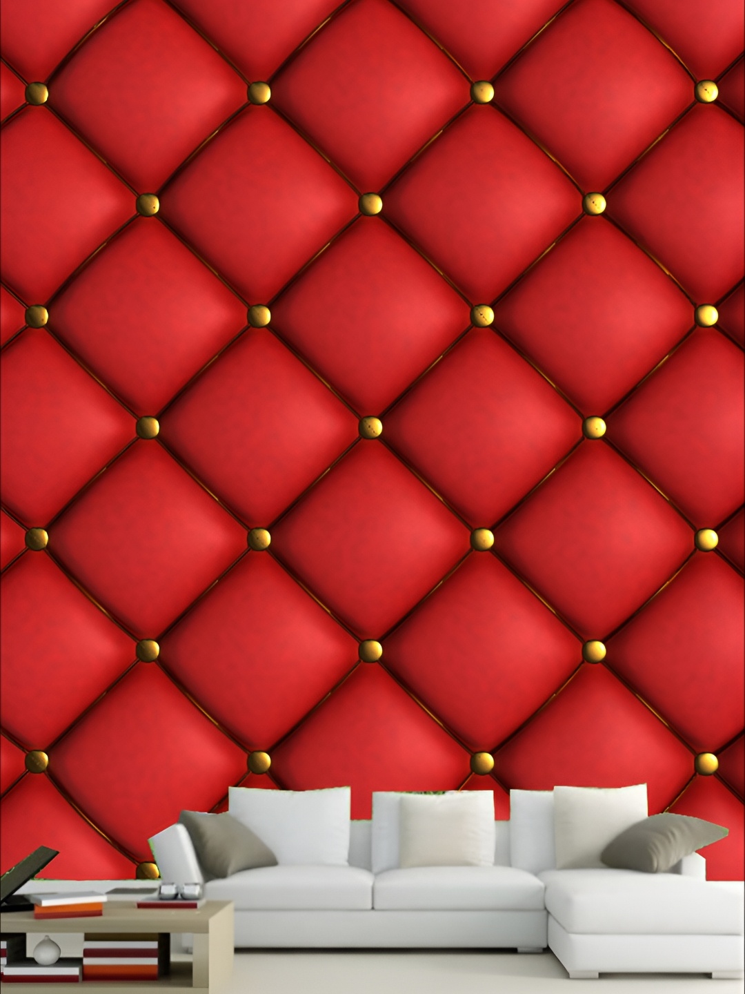 

KSHIRSA Red Printed Self-Adhesive Laminated Wallpaper