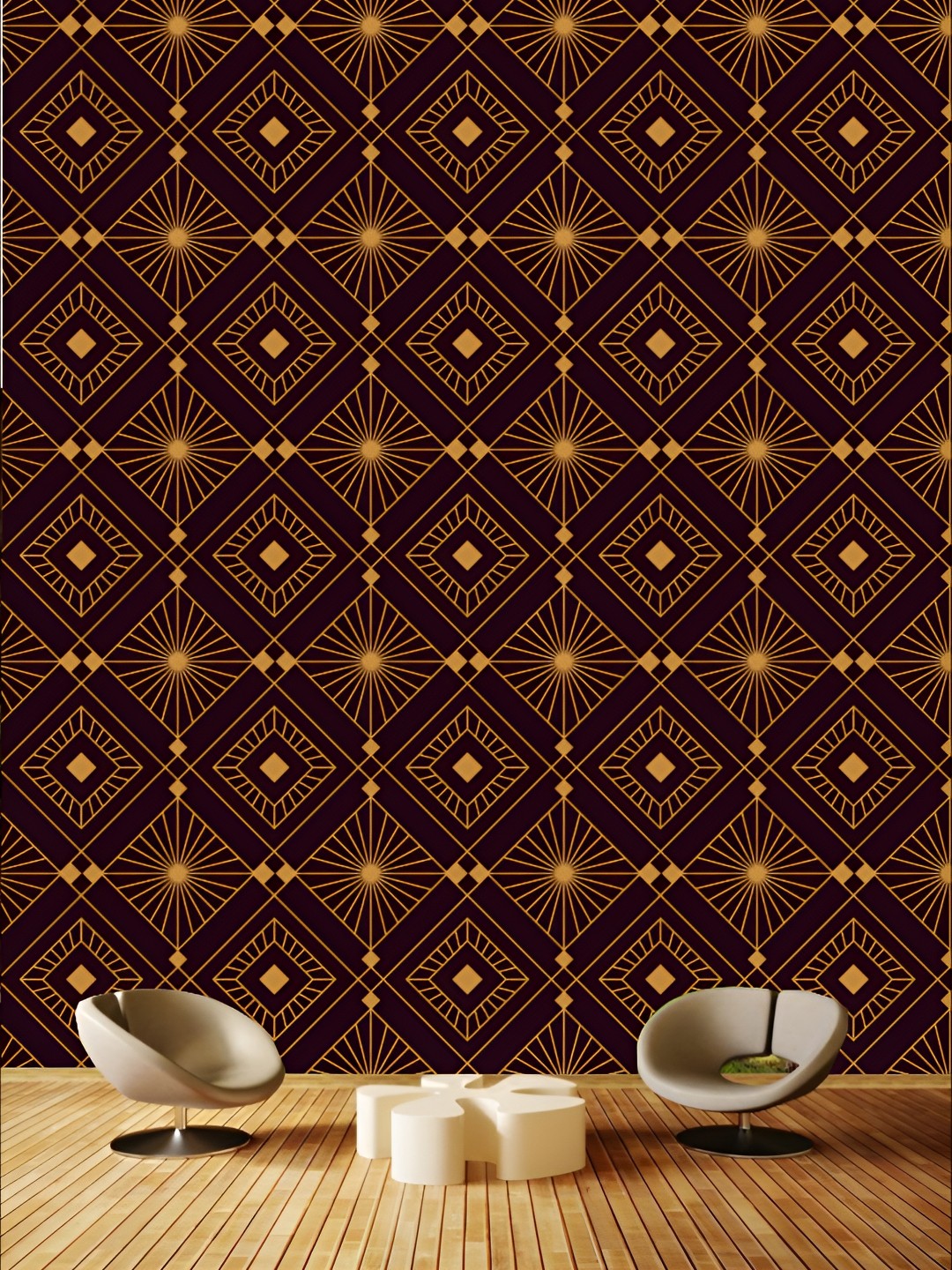 

KSHIRSA Brown Printed Self-Adhesive Removable Wallpaper