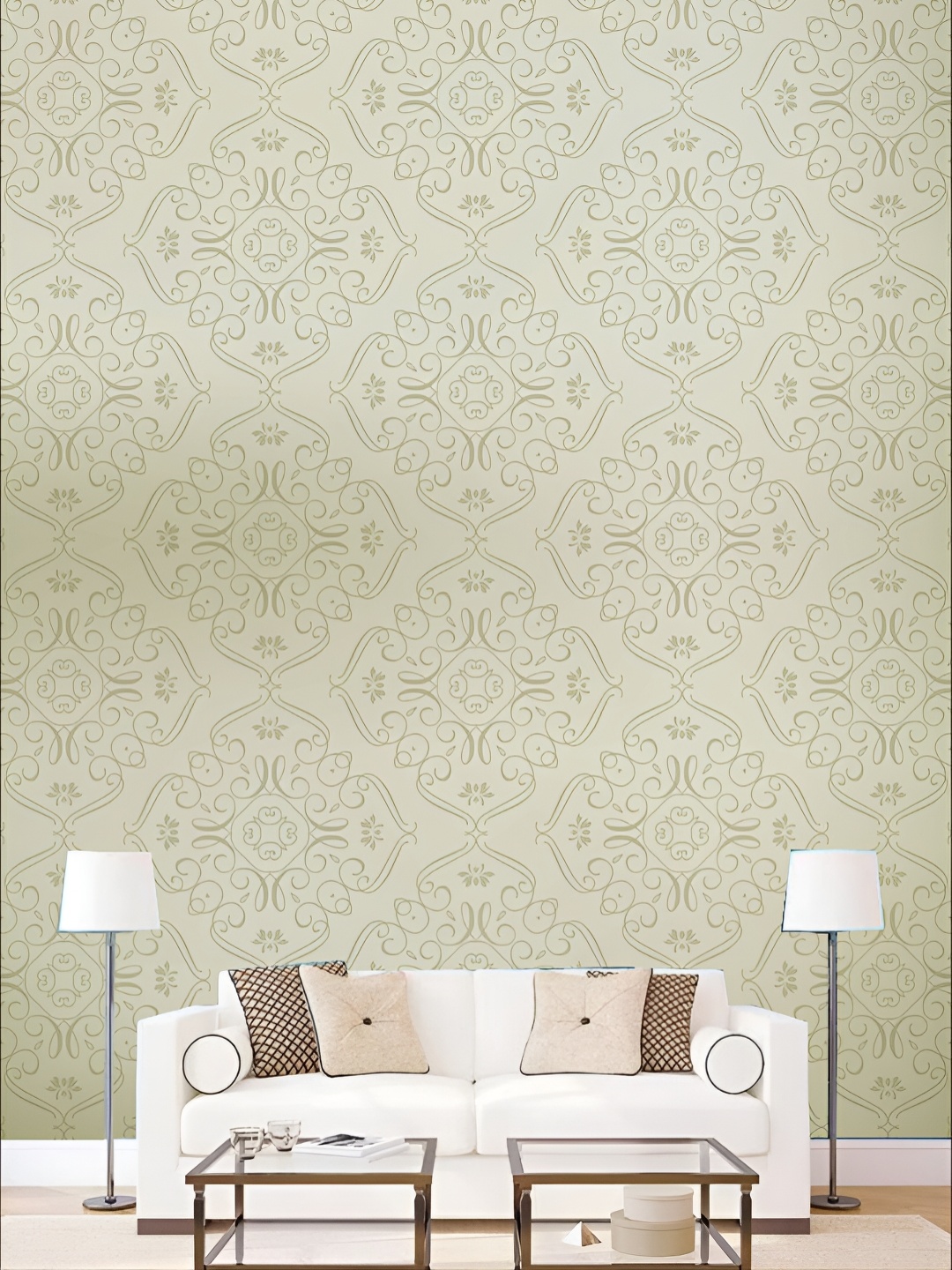 

KSHIRSA Beige Printed Self-Adhesive Laminated Wallpaper