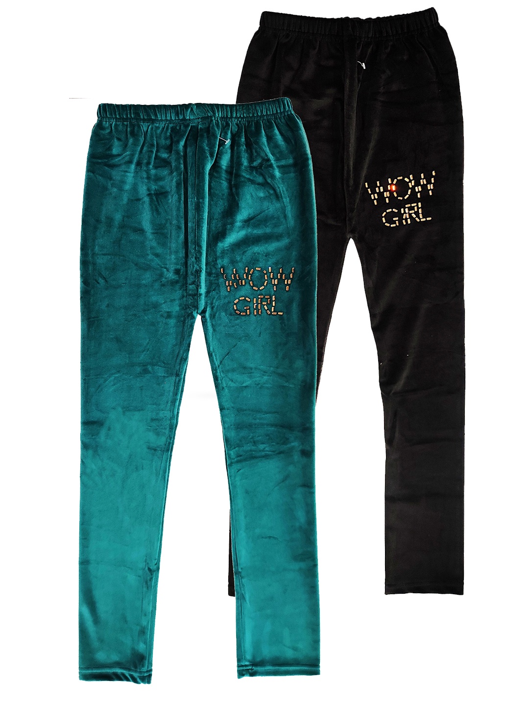 

BAESD Girls Pack of 2 Mid Rise Velvet Lounge Pants, Black