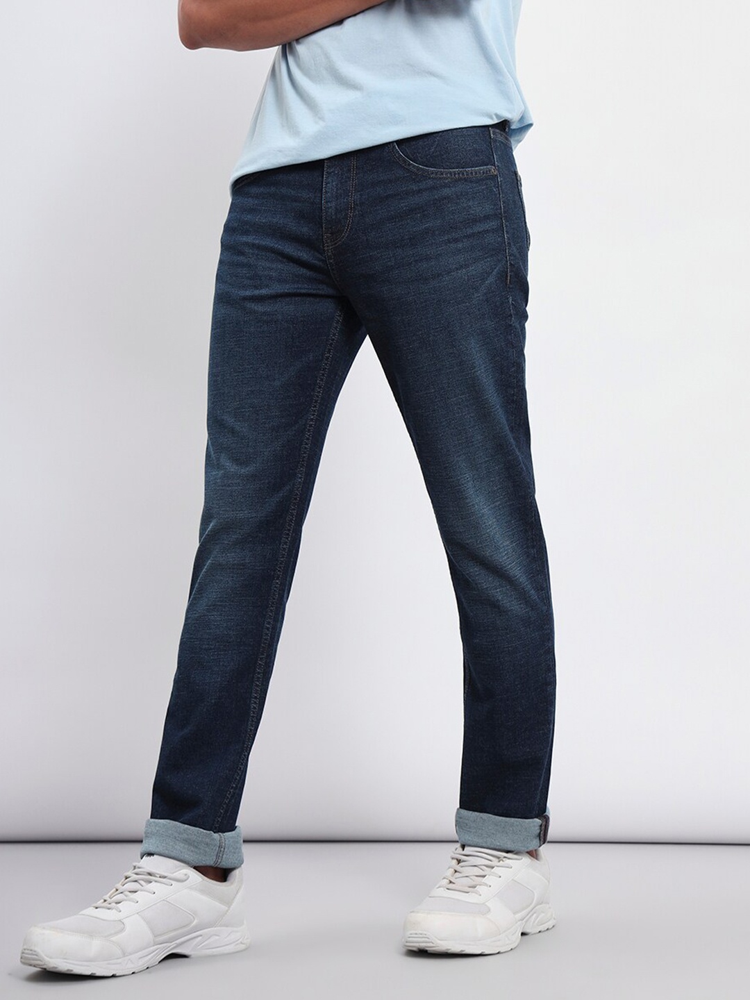 

Lee Men Slim Fit High Rise Clean Look Stretchable Jeans, Blue