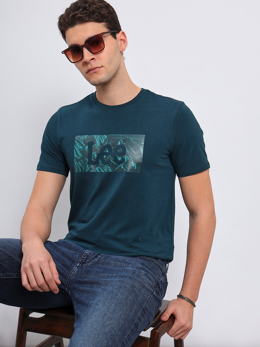 

Lee Typography Printed Slim Fit T-shirt, Green