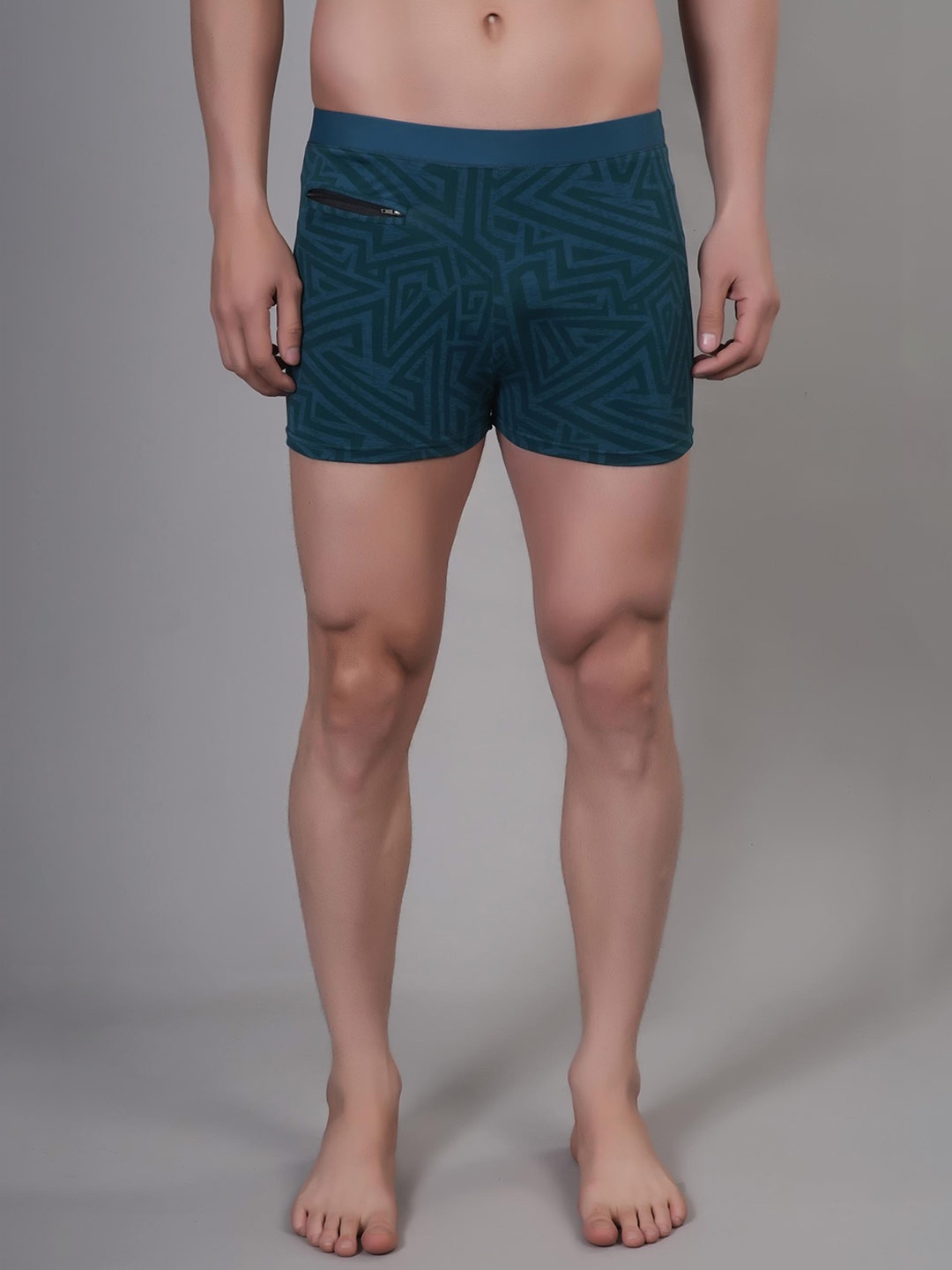 

Apraa & Parma Men Printed Slim-Fit High-Waist Swim Bottoms, Teal