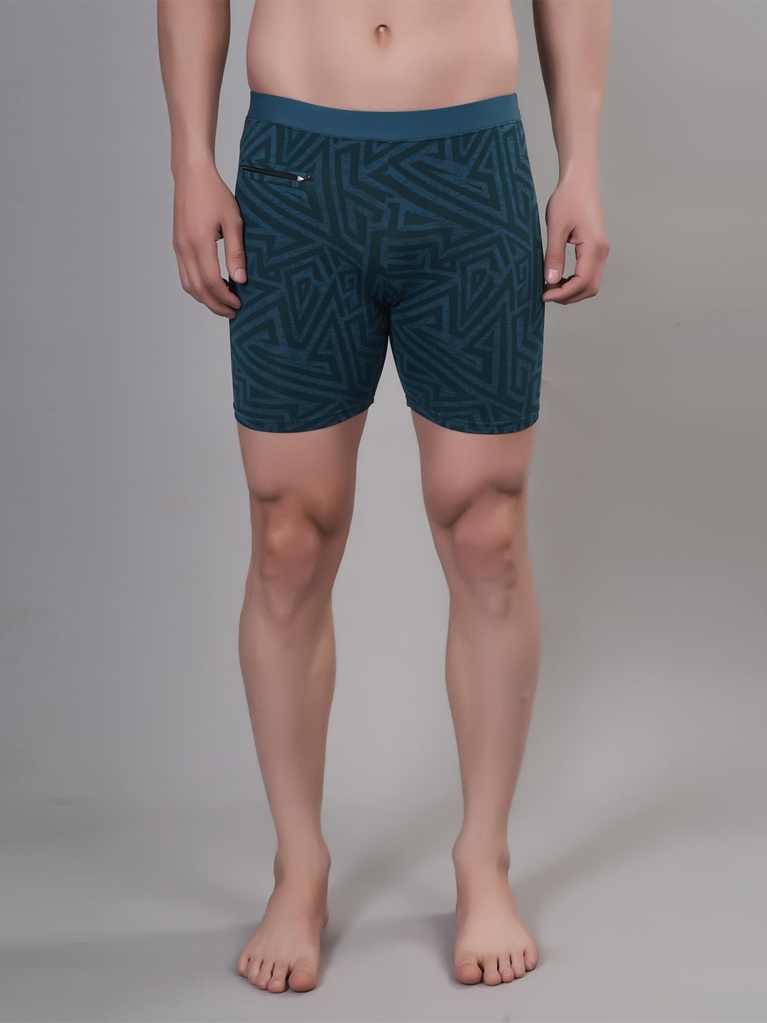 

Apraa & Parma Men Printed Slim-Fit High-Waist Swim Bottoms, Blue