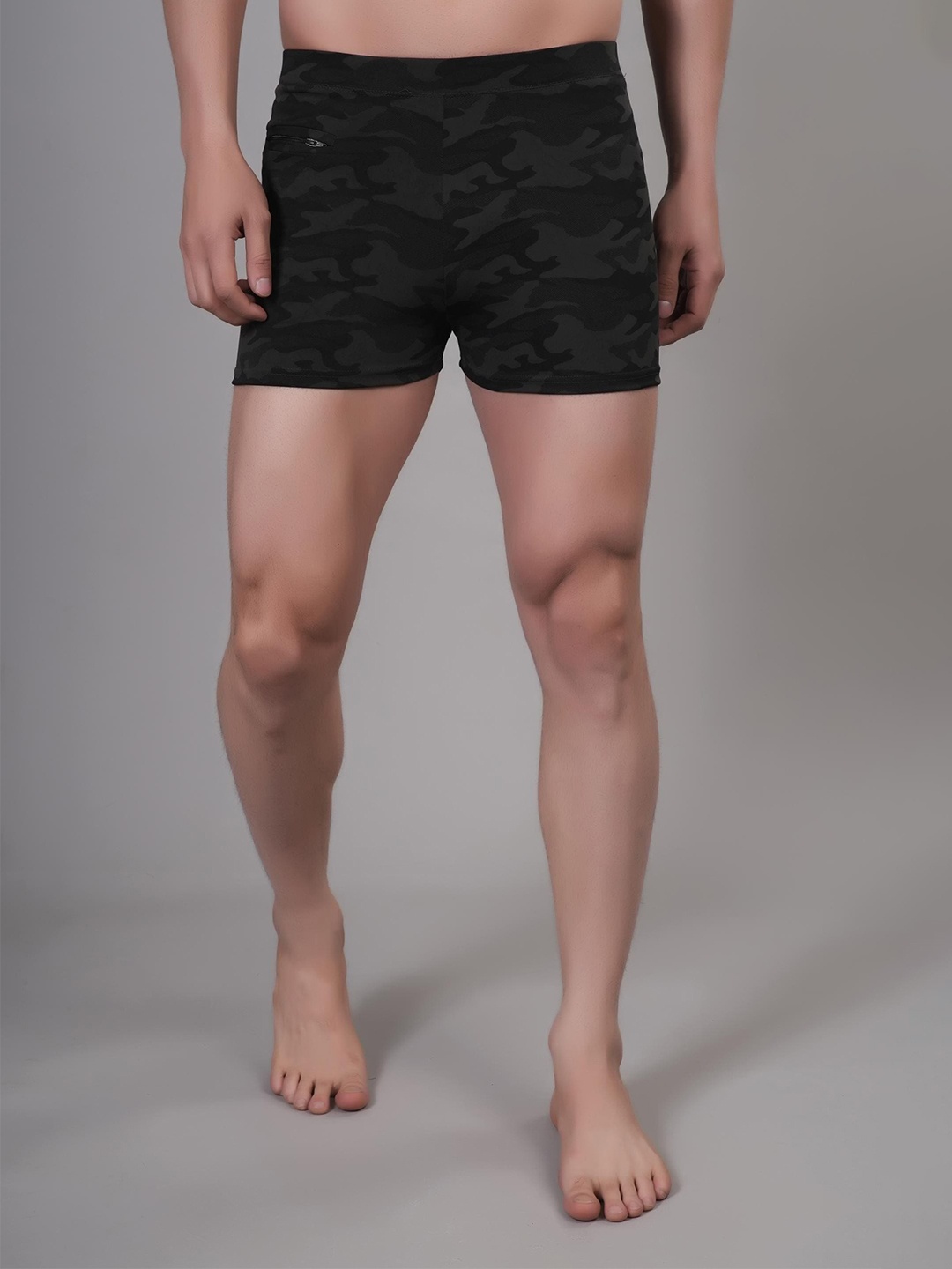 

Apraa & Parma Men Printed Slim Fit Swim Shorts, Black