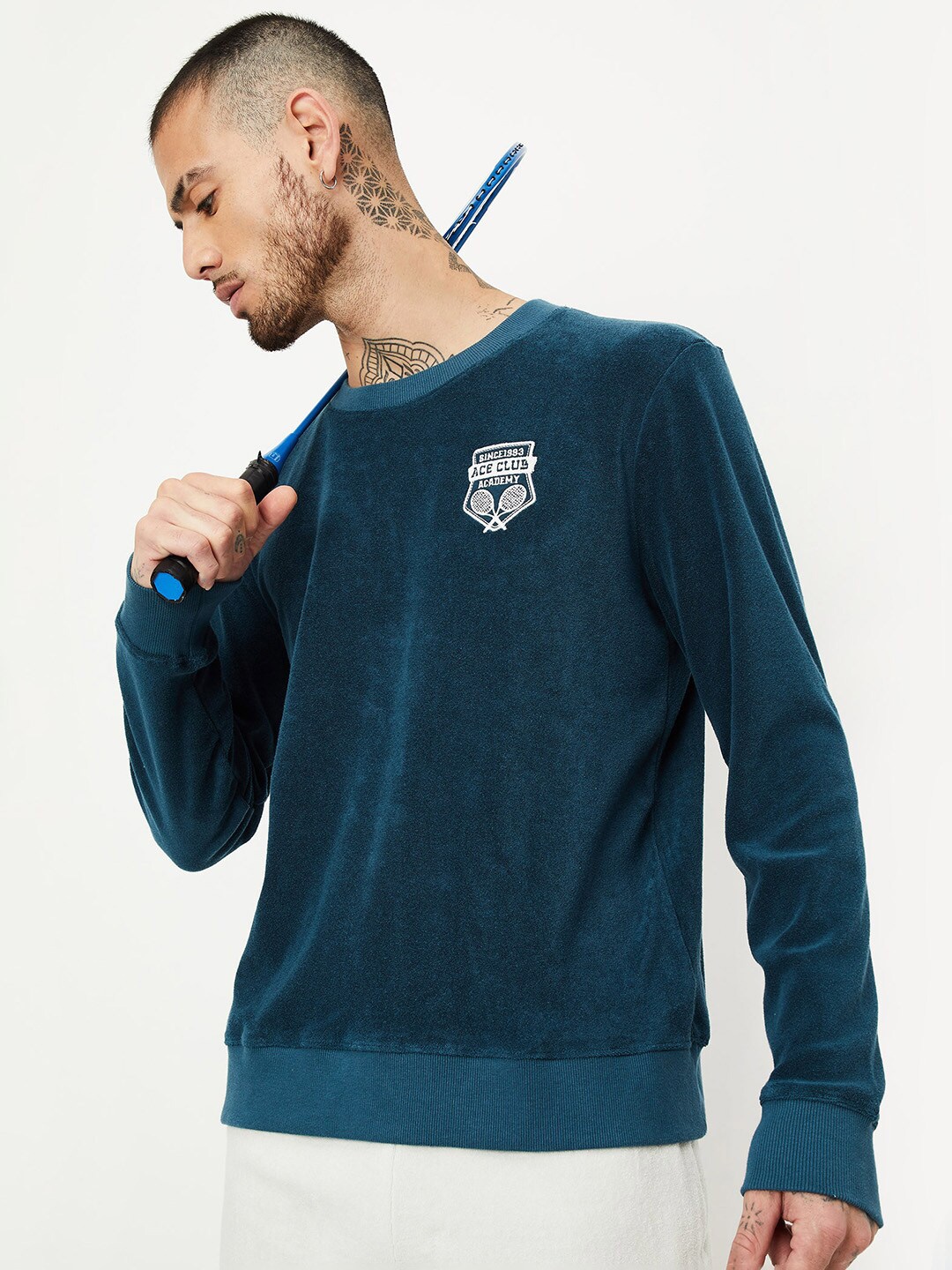 

max Cotton Sports Pullover Sweatshirt, Green