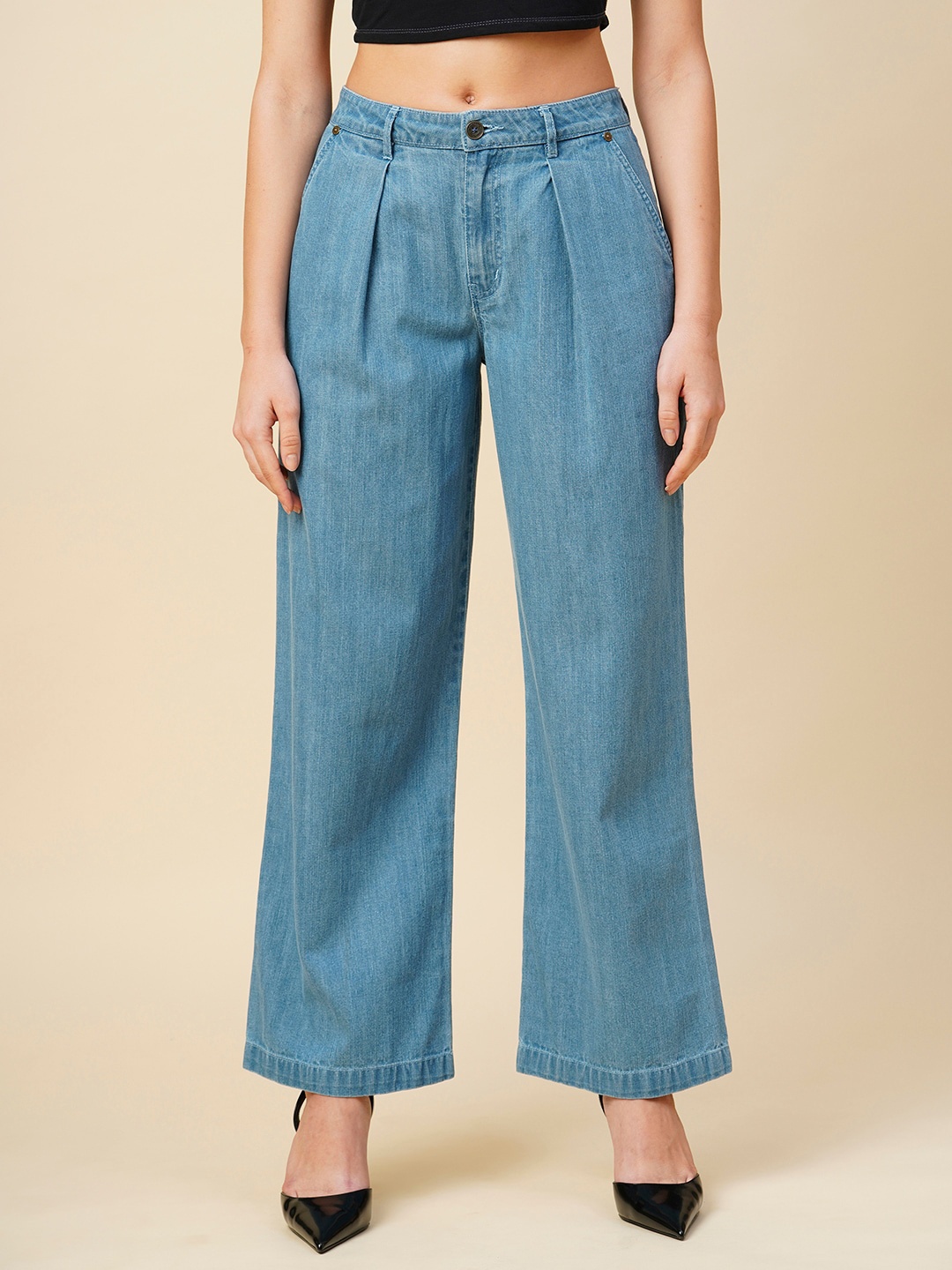 

Chemistry Denim Clean Look Mid-Rise Wide Leg Jeans, Blue
