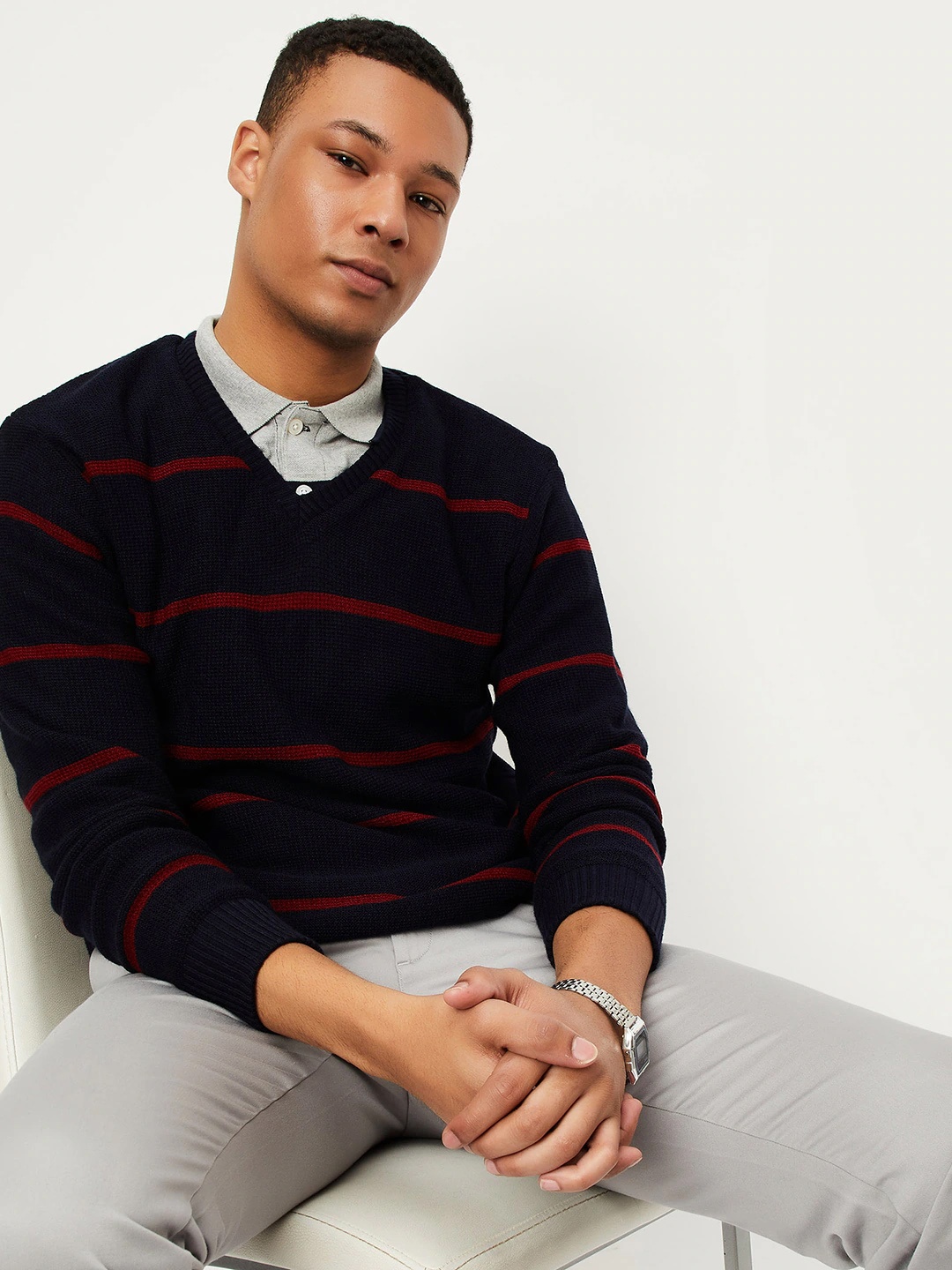 

max Men Navy Blue Fashion