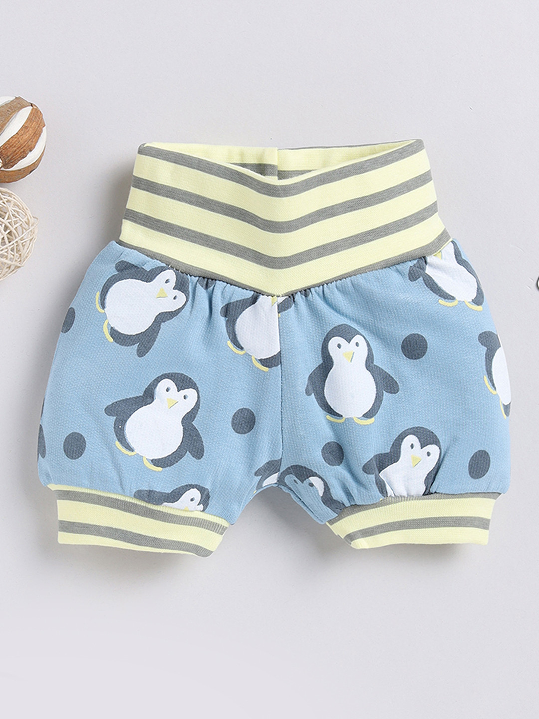 

Moms Love Infants Boys Conversational Printed Cotton Shorts, White