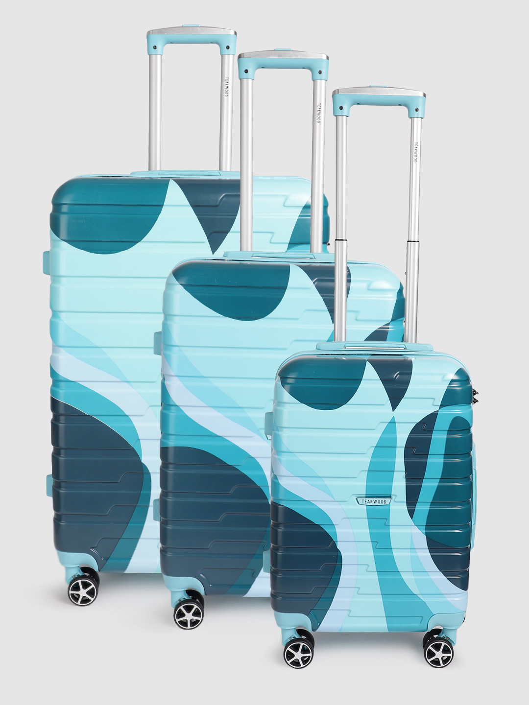 

Teakwood Leathers Set of 3 Carnival 360 Degree Rotation Hard-Sided Trolley Bags 182L, Blue