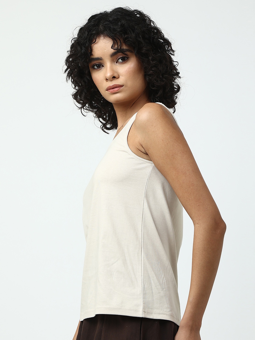 

Saltpetre Women Cream-Coloured Organic Cotton T-shirt