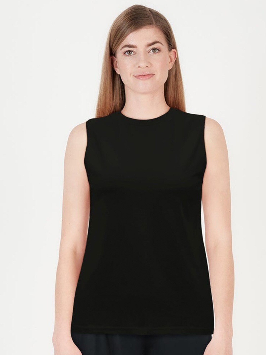 

Saltpetre Sleeveless Pure Cotton T-shirt, Black