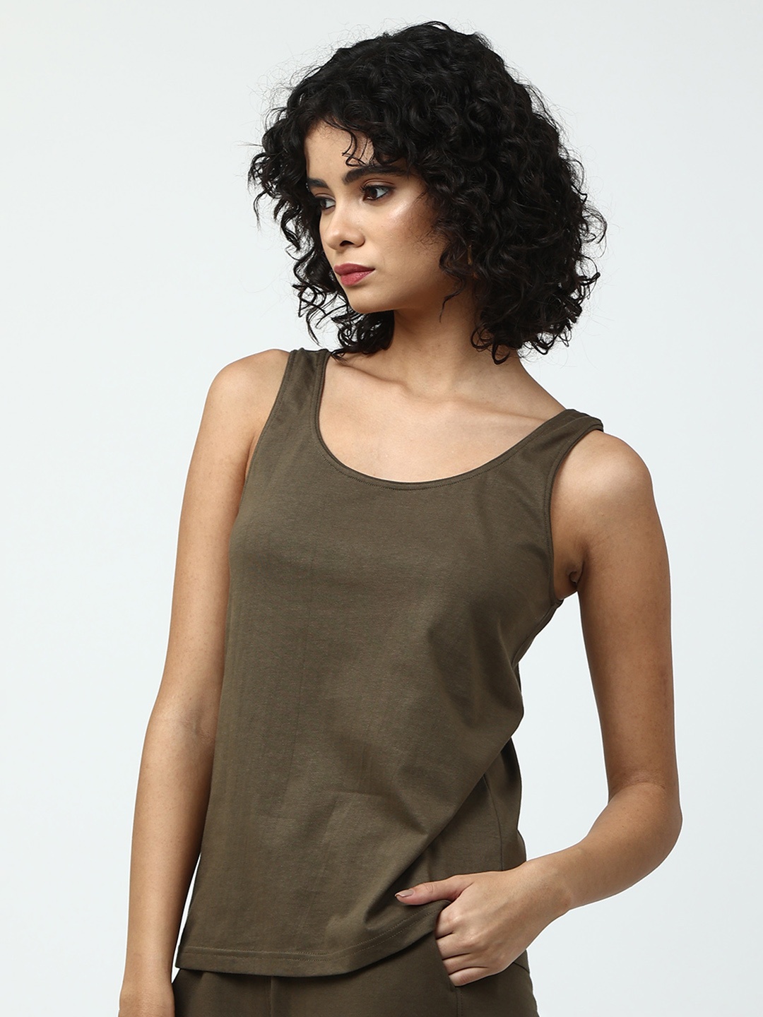 

Saltpetre Women Olive Green Organic Cotton T-shirt