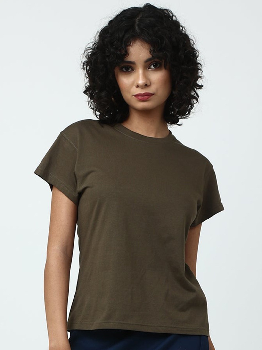 

Saltpetre Women Olive Green Organic Cotton T-shirt