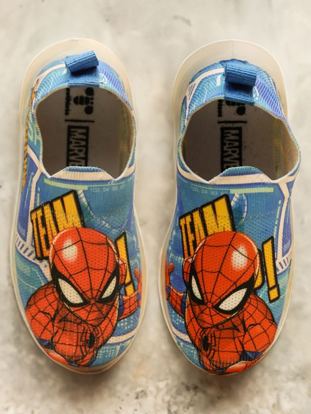 

toothless Boys Spider-Man Printed LED Slip On sneakers, Blue