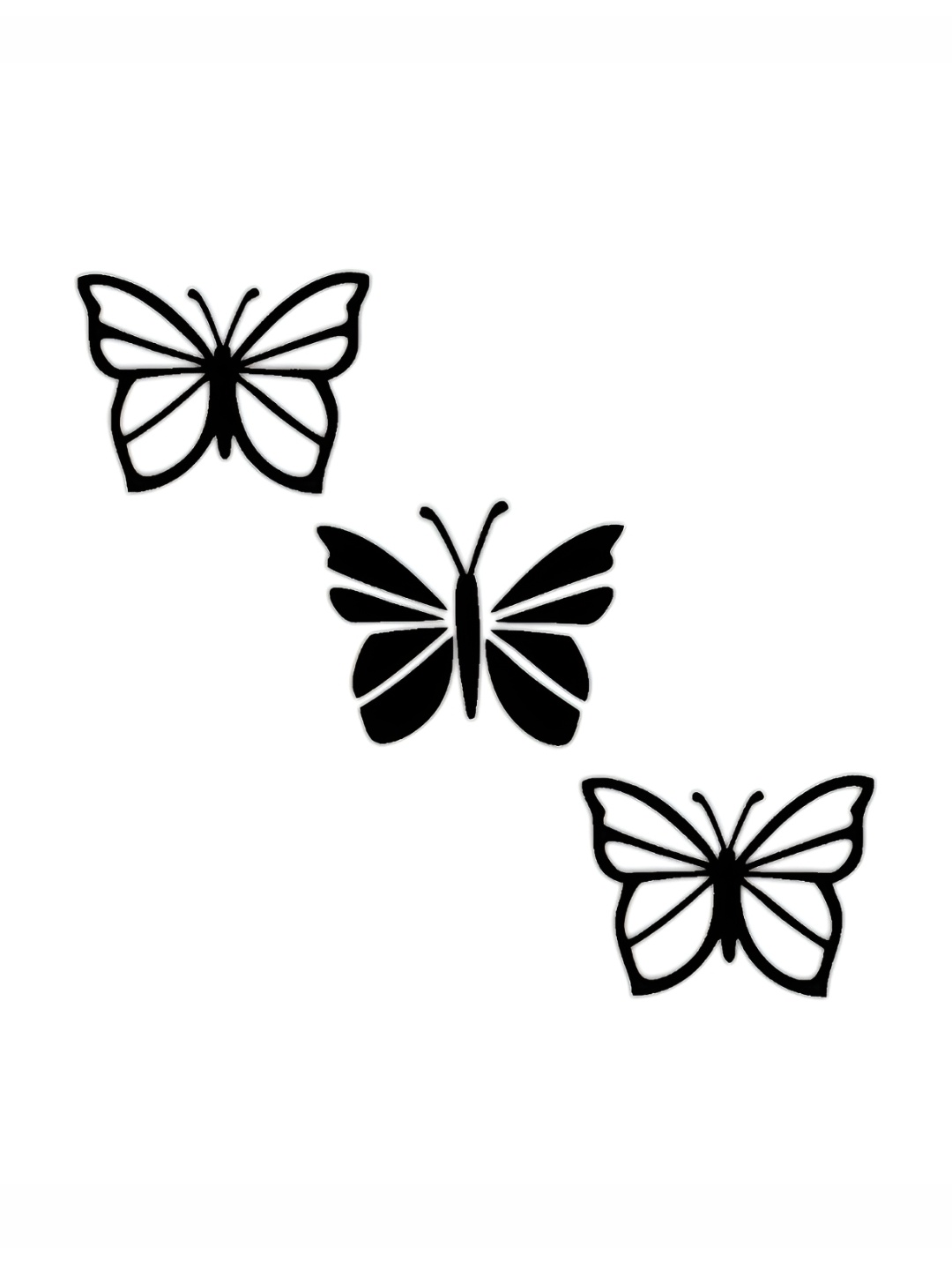 

VAH Kya Bat Hai !! Black 3 Pieces Butterfly Mirror Wall Stickers