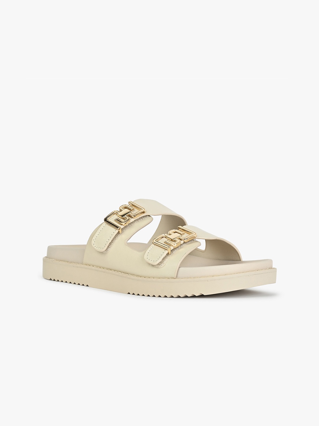 

ALDO Women Embellished Leather Open Toe Flats, White