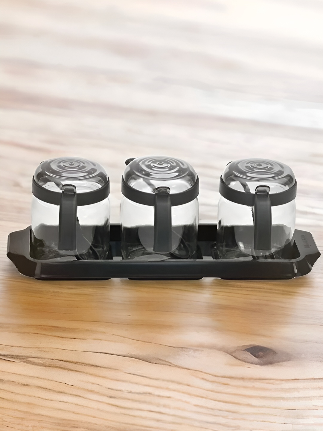 

Athome by Nilkamal Grey 3 Pcs Spice Box With Spoons 425 ml