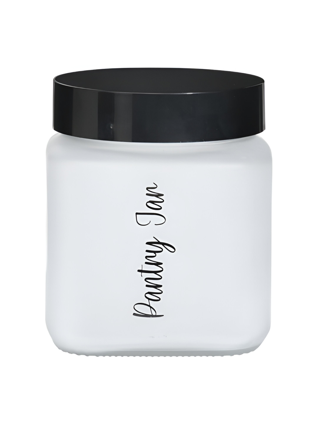 

Athome by Nilkamal White Black Printed Glass Canister 1 L