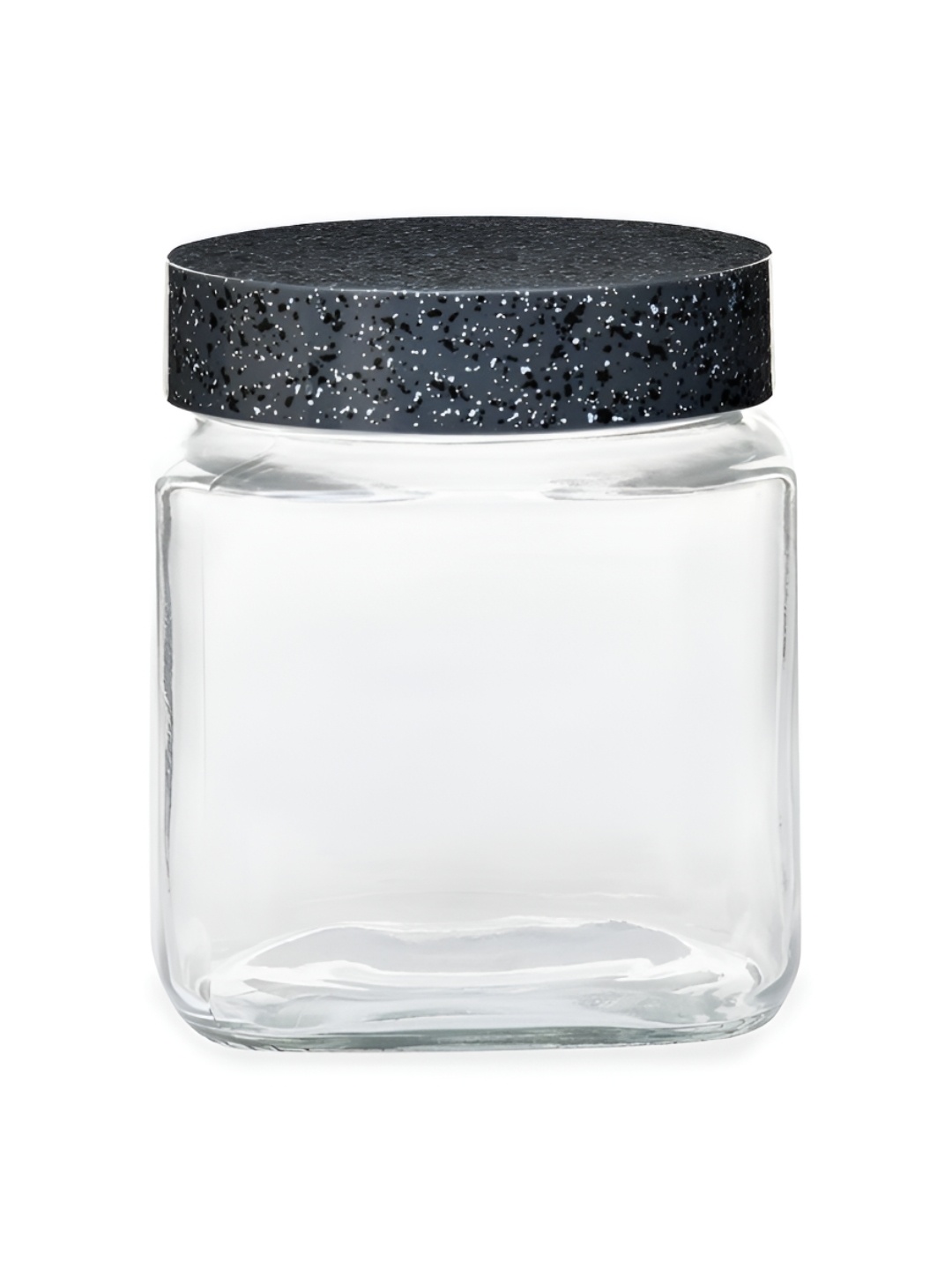 

Athome by Nilkamal Grey Square Glass Canister 1 L