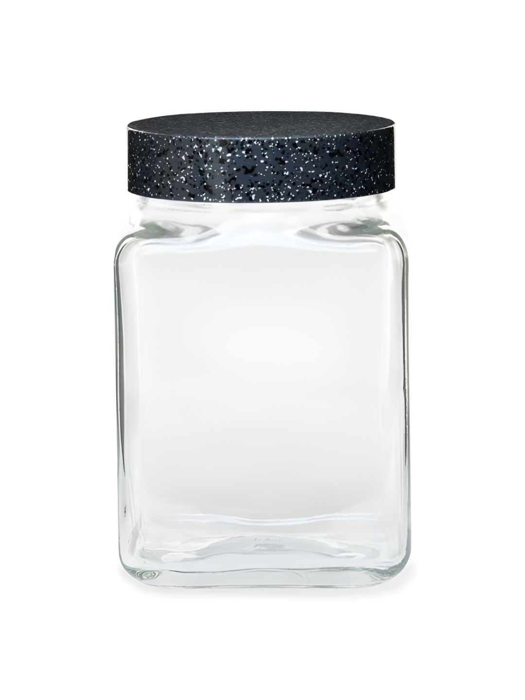 

Athome by Nilkamal Grey Transparent Square Glass Canister 1.5 L