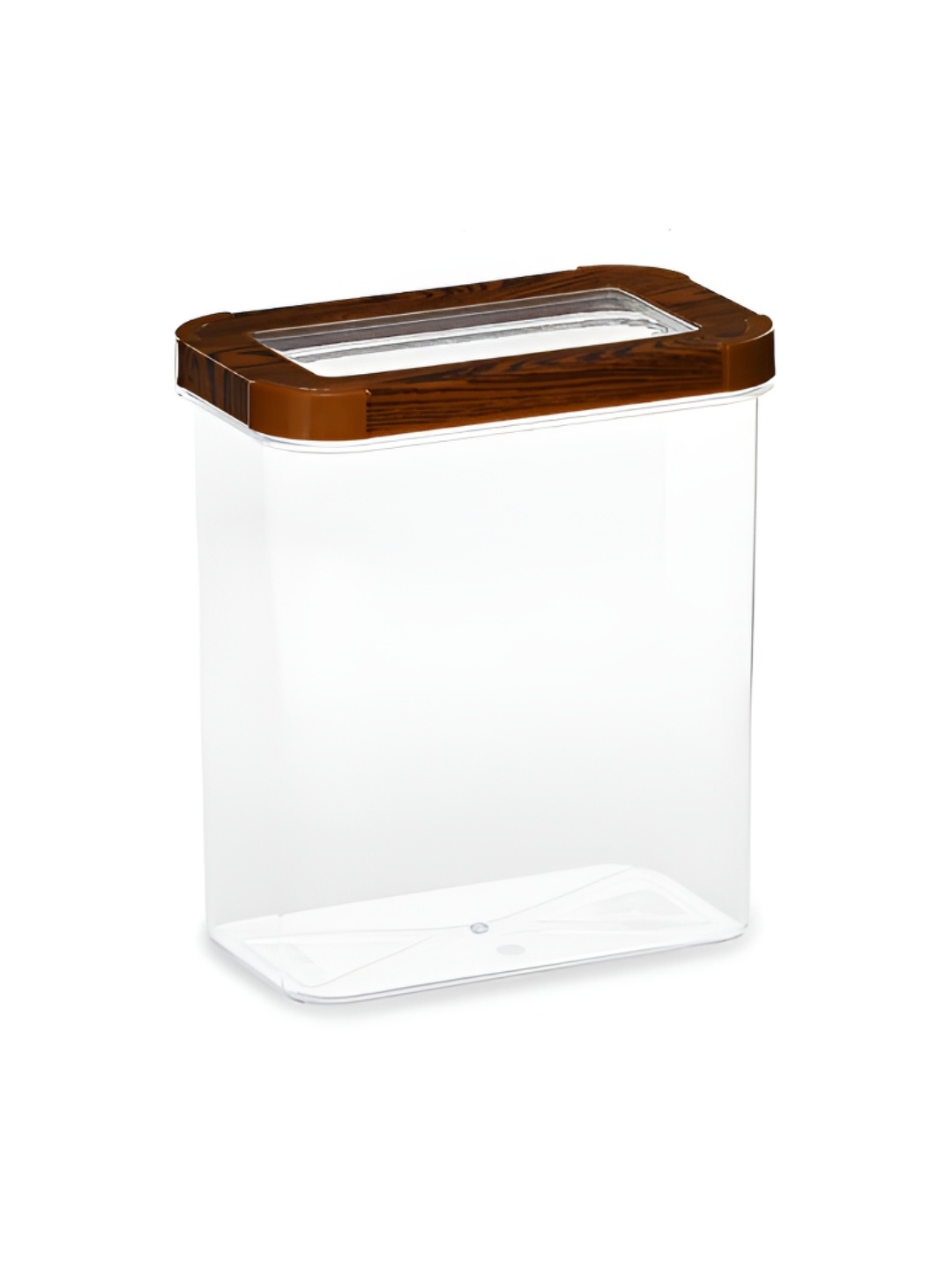 

Athome by Nilkamal Brown Rectangular Canister 1.8 L, Transparent