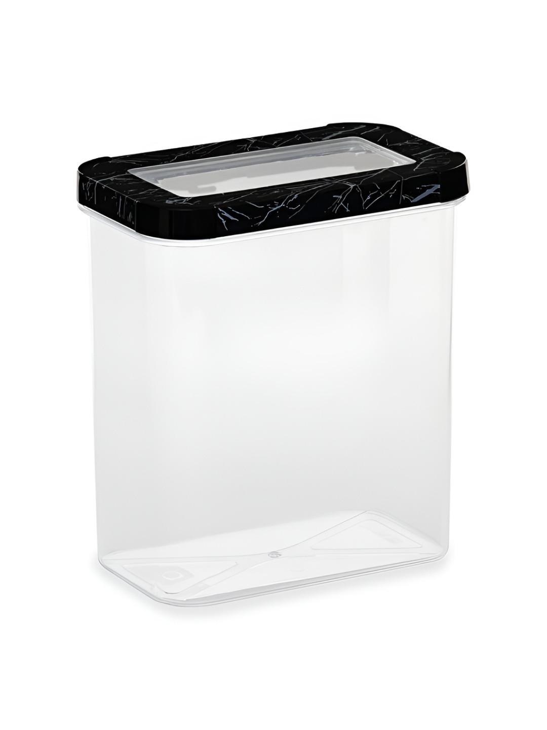 

Athome by Nilkamal Black Transparent Rectangular Canister 1.8 L