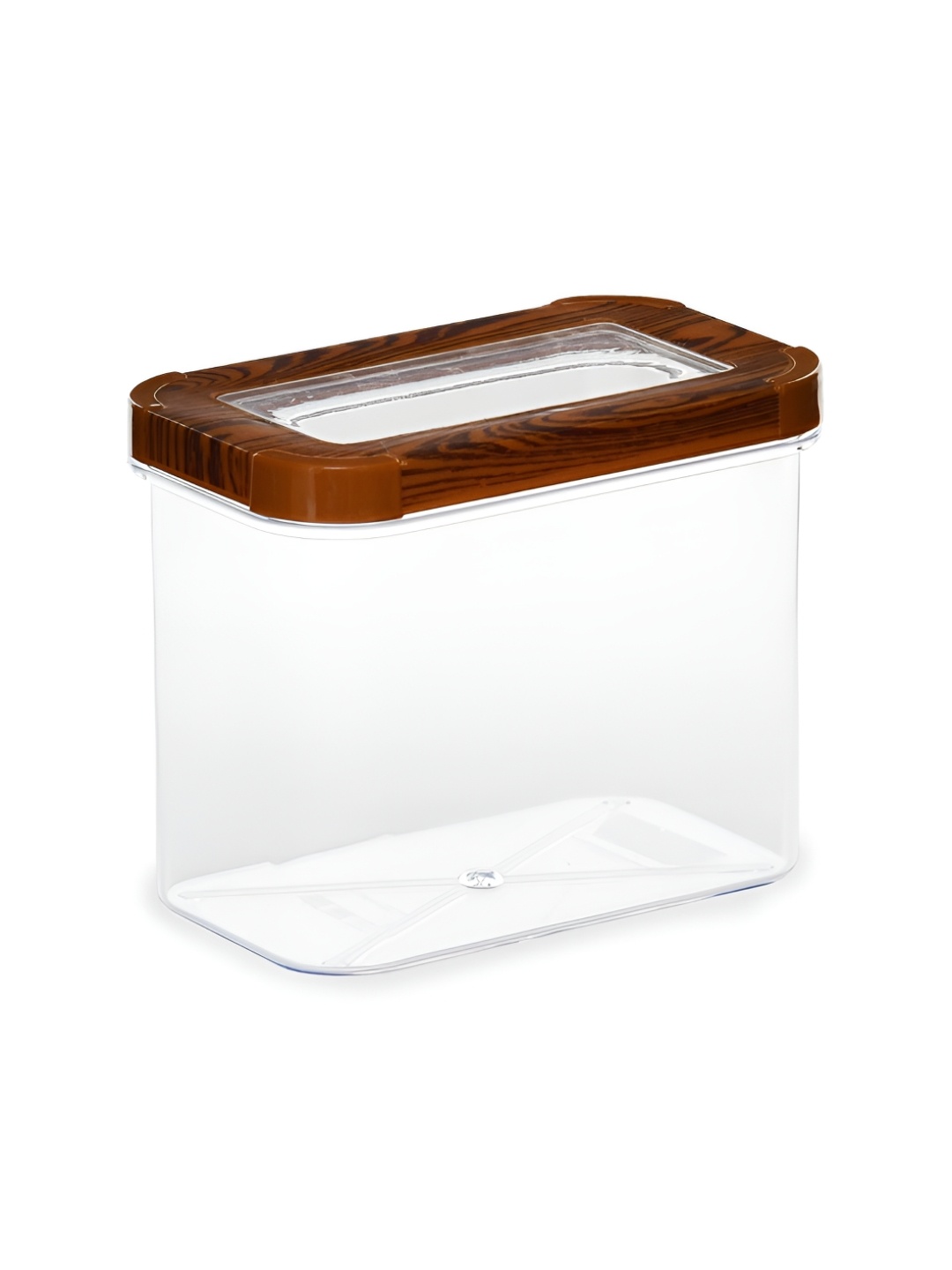 

Athome by Nilkamal Brown Transparent Rectangular Canister 1.2 L