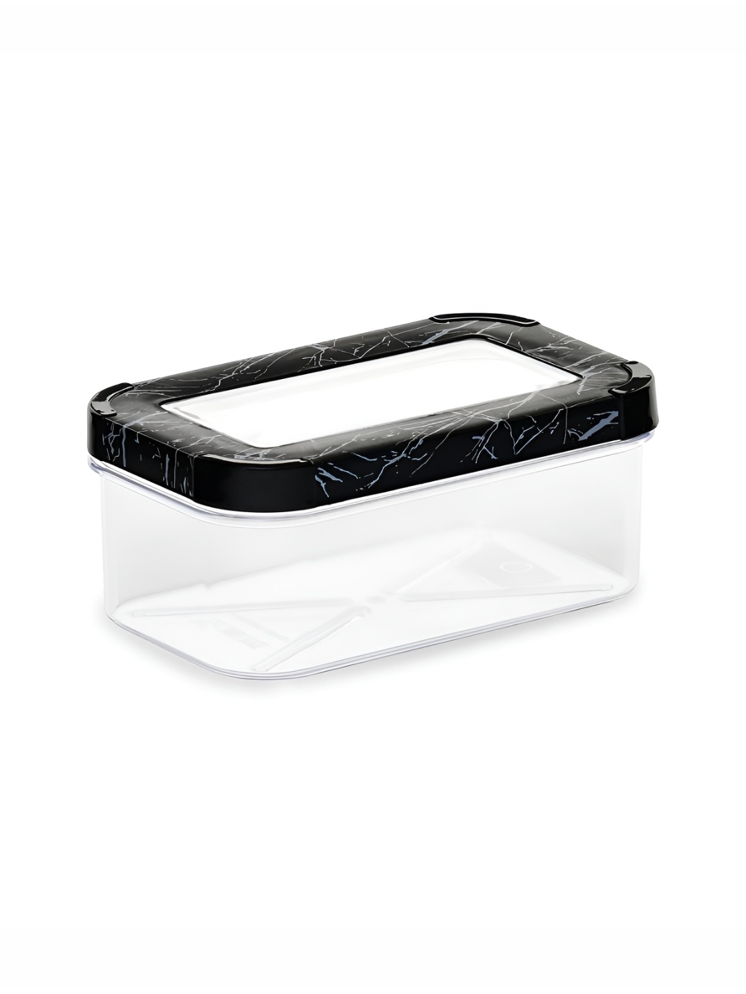 

Athome by Nilkamal Black Rectangular Canister 600 ml, Transparent