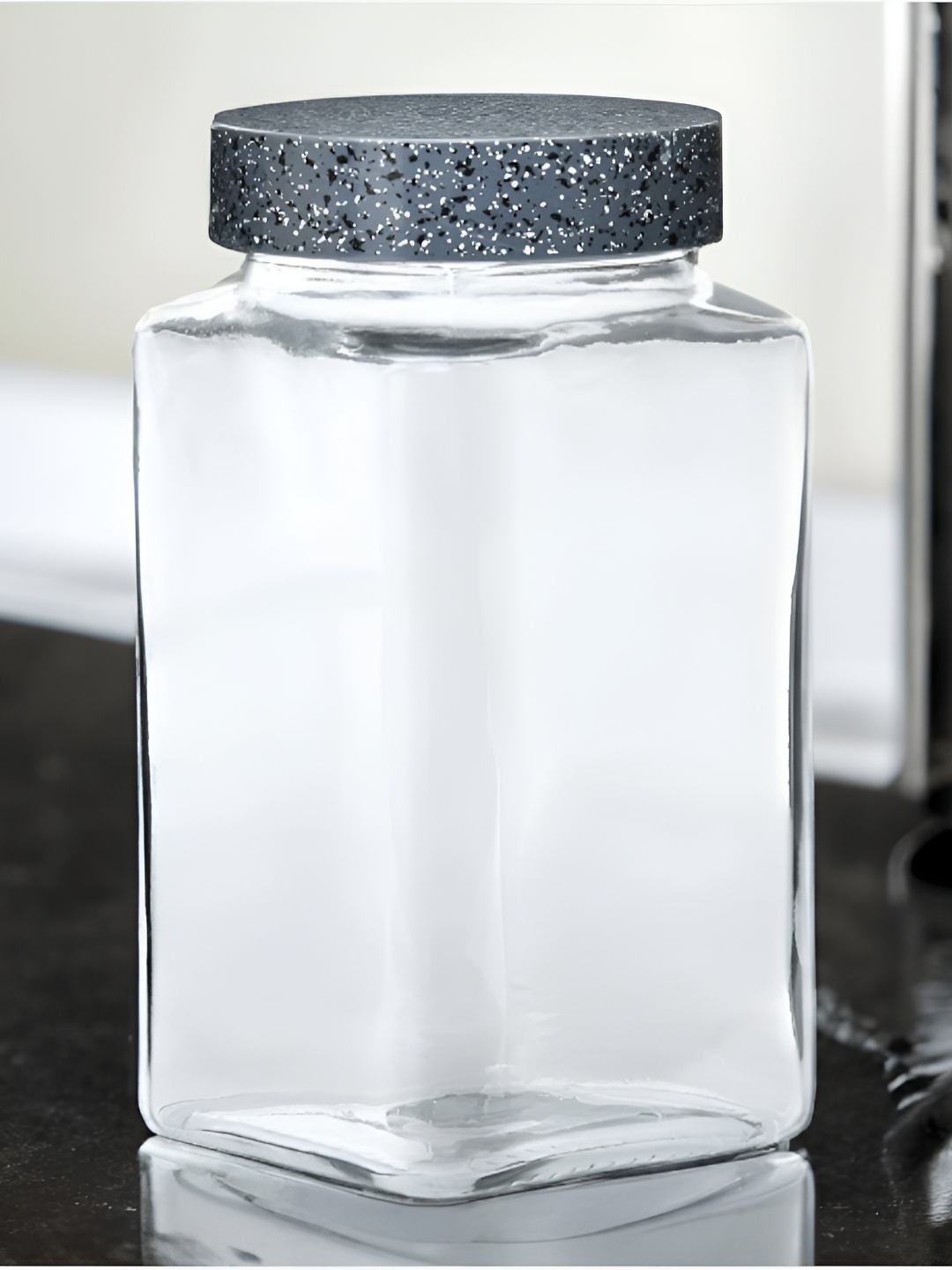 

Athome by Nilkamal Grey Glass Canister 2 L