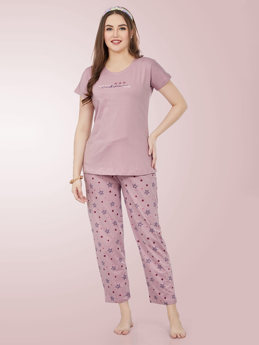 

Munir Women Purple Night suit