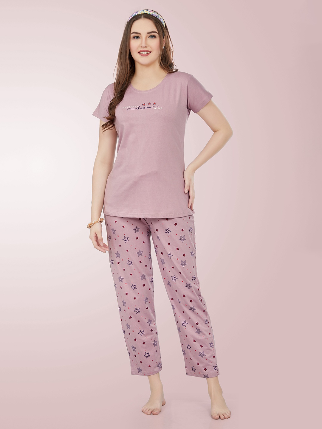 

Munir Women Purple Night suit
