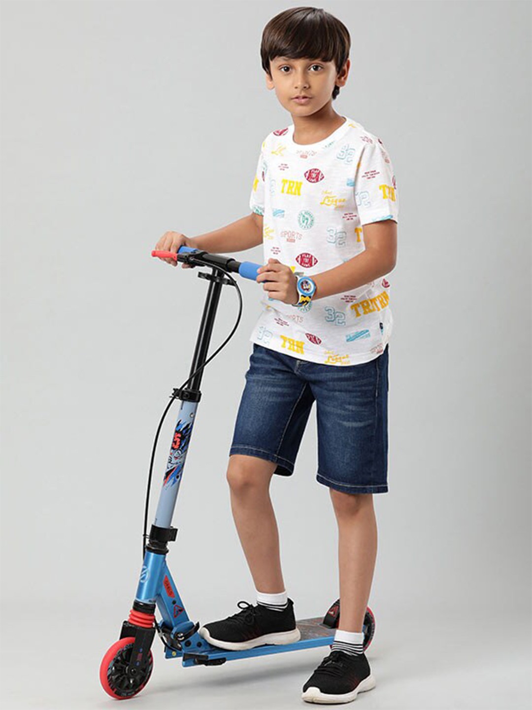 

Indian Terrain Boys Typography Printed Cotton T-shirt, White