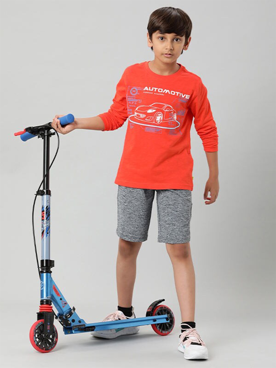 

Indian Terrain Boys Graphic Printed Pure Cotton T-Shirt, Orange
