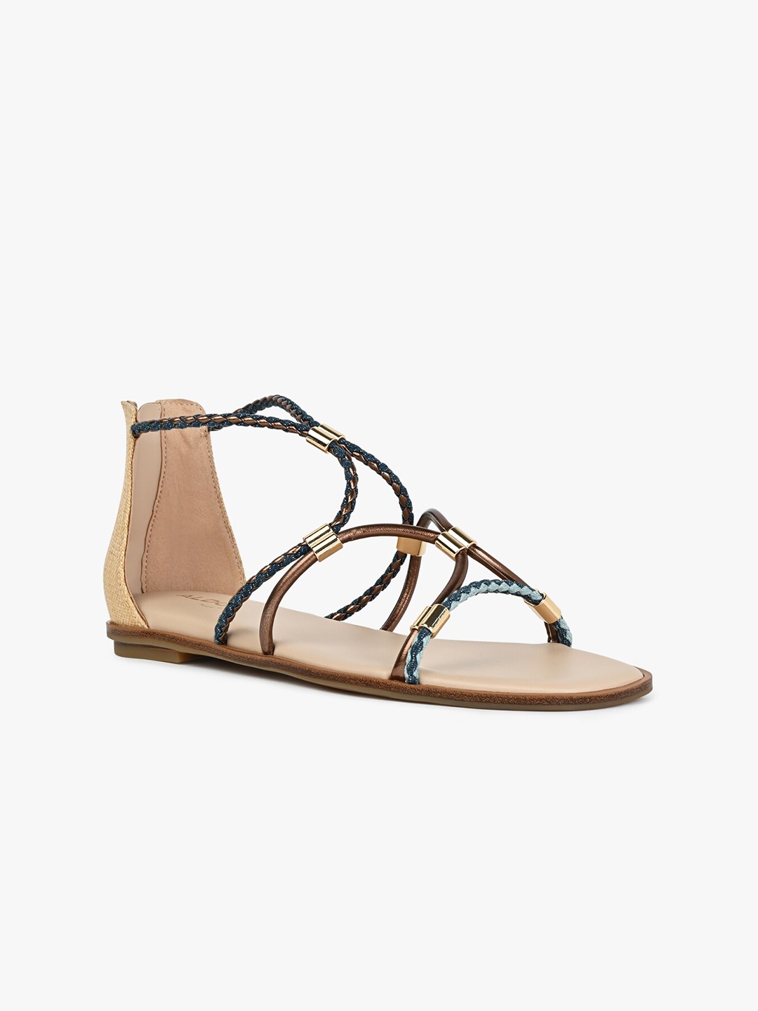 

ALDO OCERIWENFLEX Embellished Open Toe Gladiators, Blue