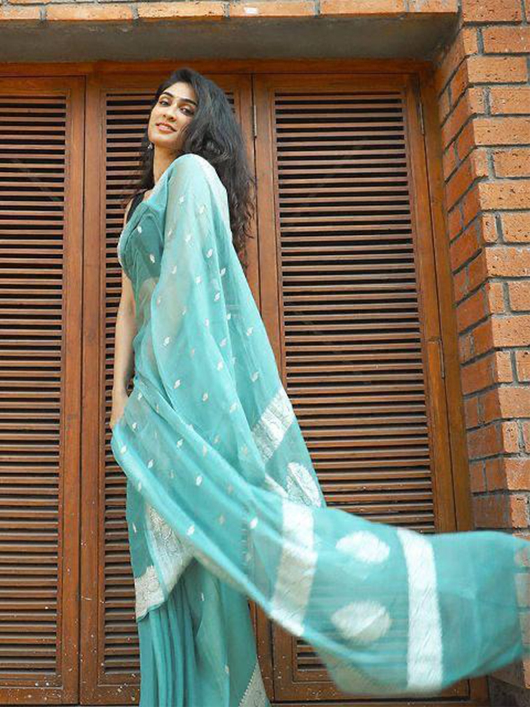 

Visit Wear Ethnic Motifs Woven Design Zari Banarasi Saree, Teal