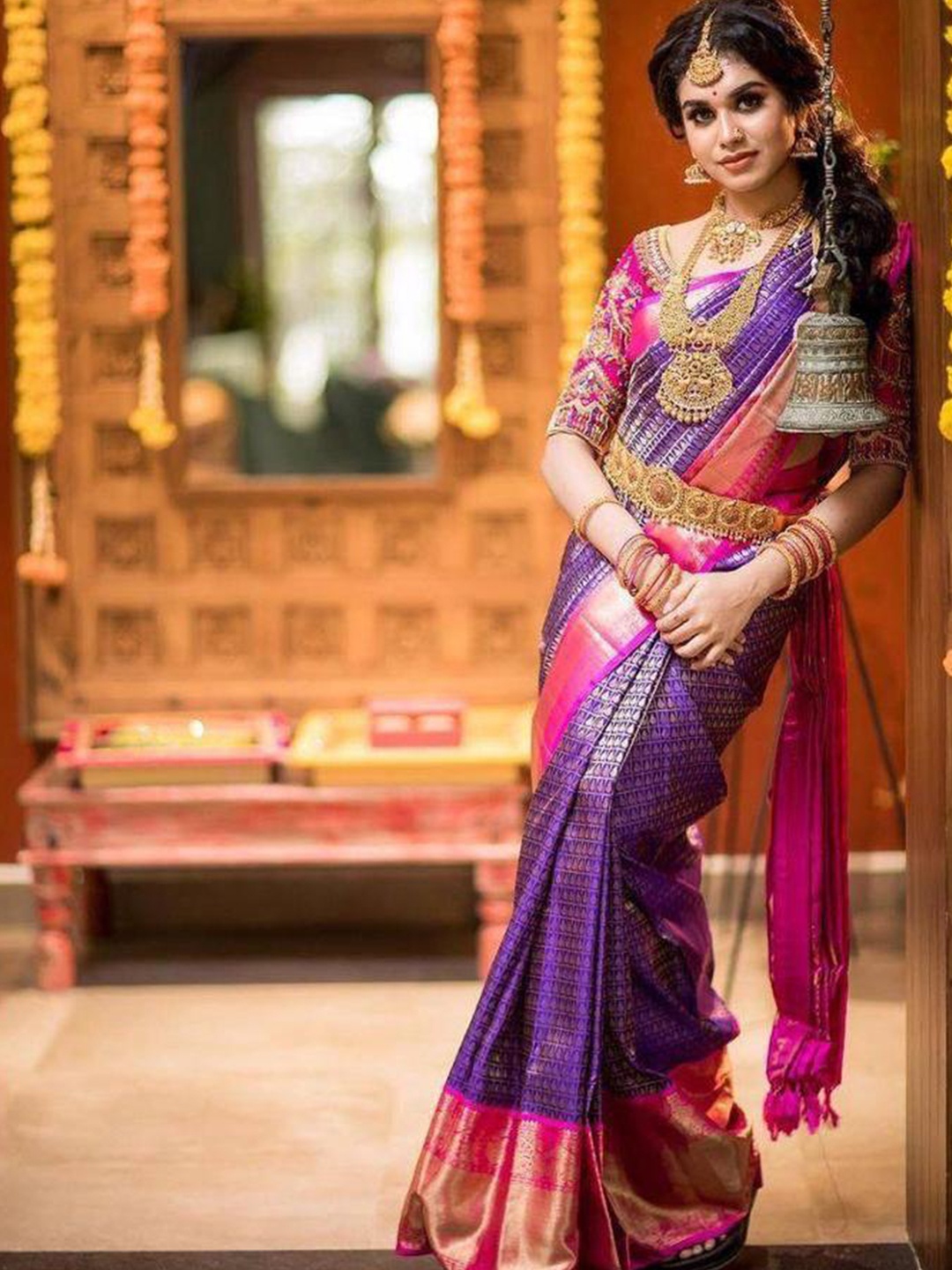 

Visit Wear Ethnic Motifs Woven Design Zari Banarasi Saree, Purple