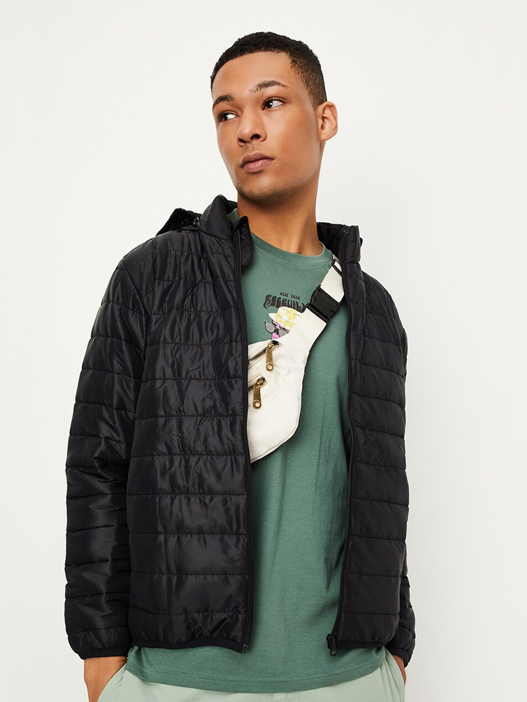 

max Hooded Padded Jacket, Black