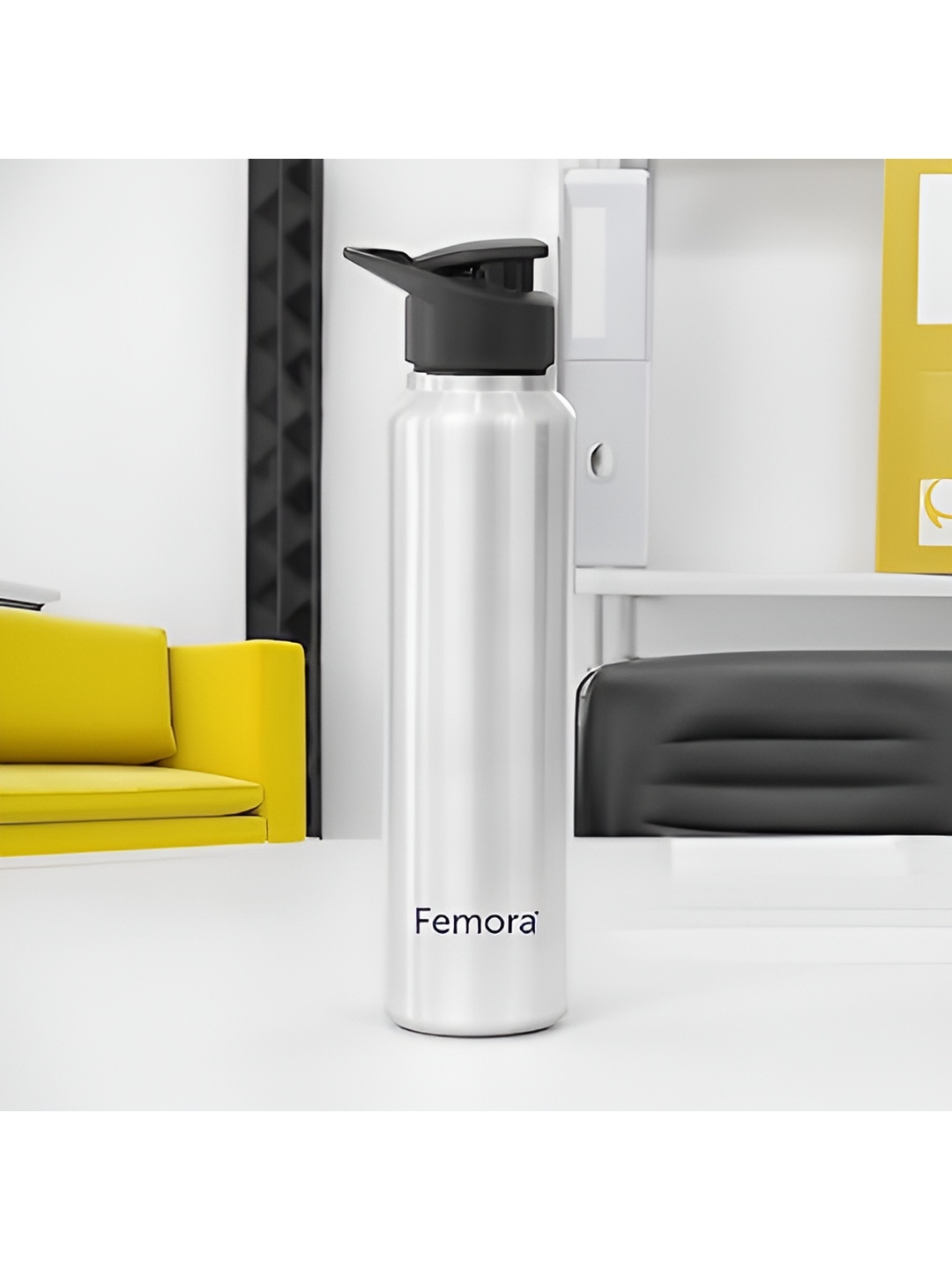 

Femora Silver-Toned Set of 2 Stainless Steel Solid Single Wall Vacuum Water Bottle