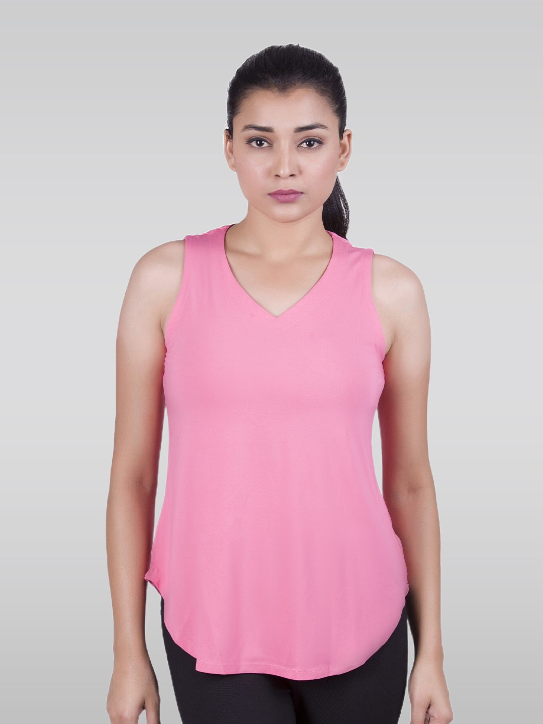 

LAASA SPORTS Sleeveless Opaque Tank Sports Top, Pink