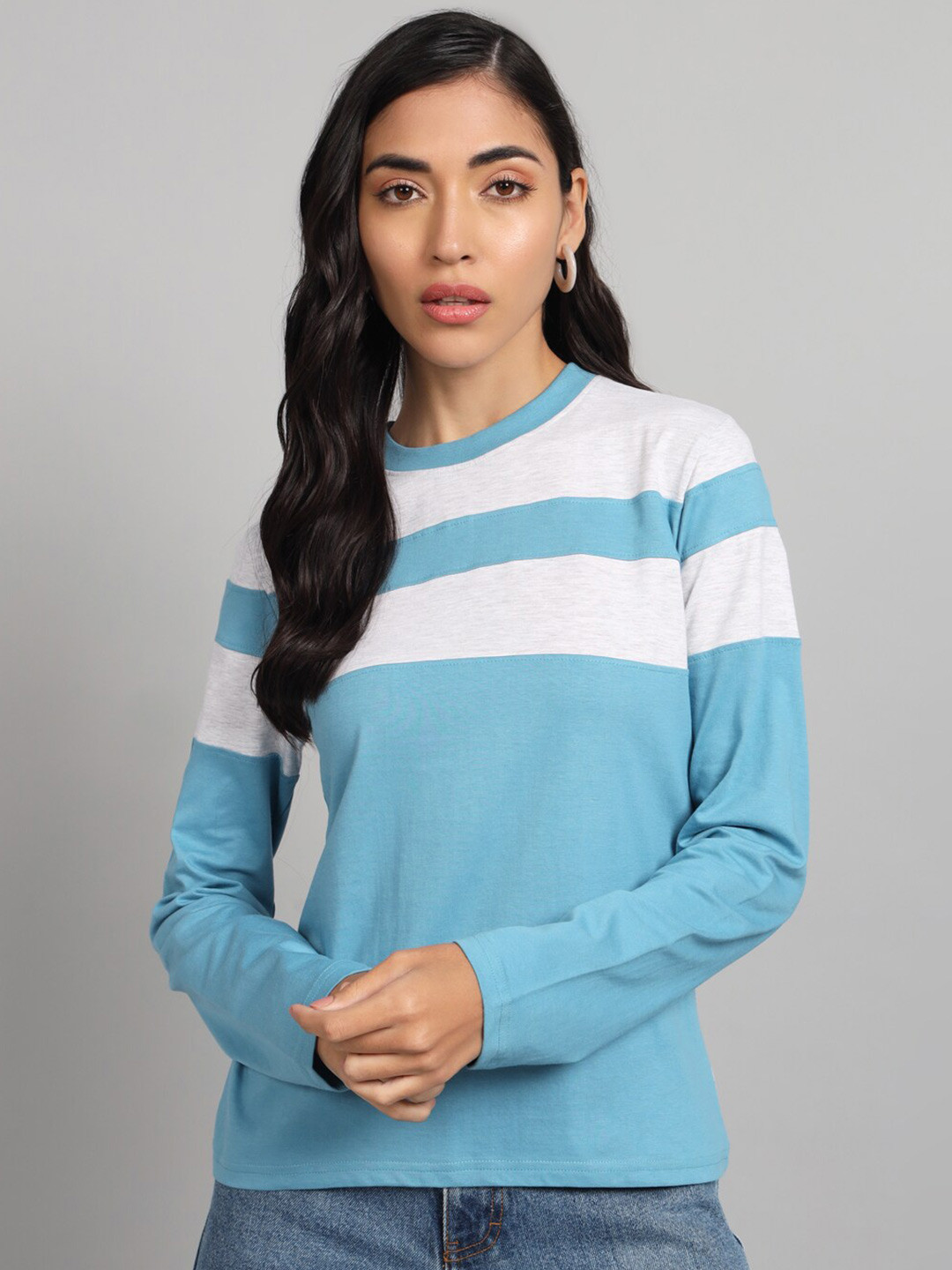 

The Dry State Striped Cotton Round Neck T-shirt, Blue