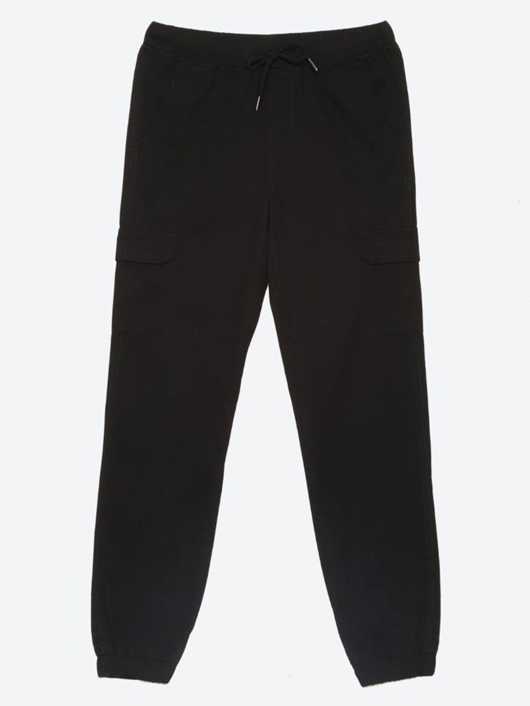 

2Bme Boys Mid Rise Cotton Joggers, Black