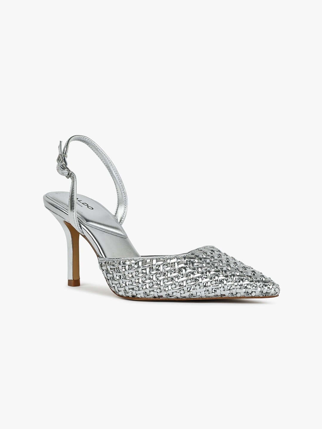 

ALDO ELEONORE Embellished Slim Heel Pumps, Silver