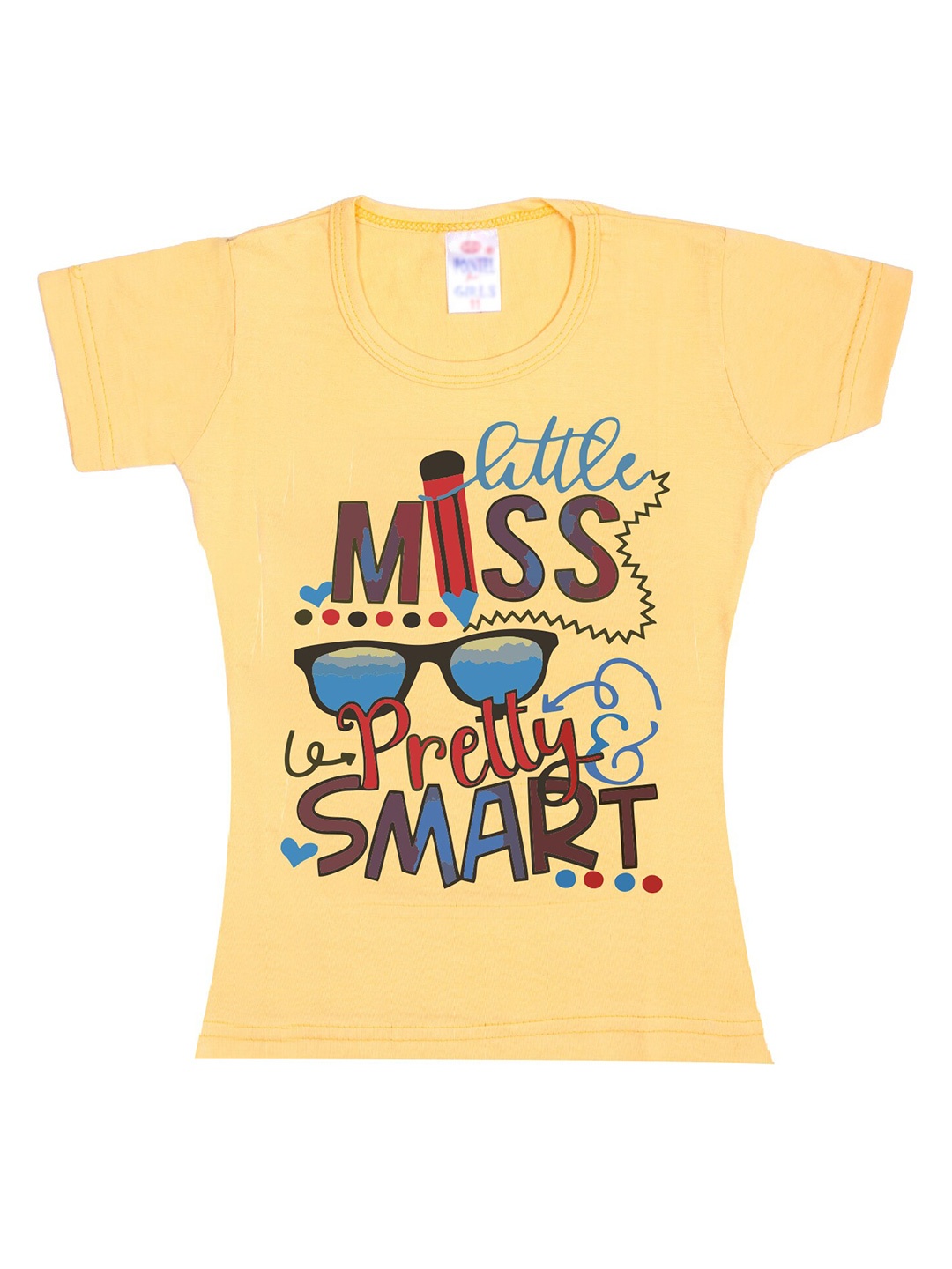 

CoolTees4U Girls Printed Pure Cotton T-shirt With Shorts, Yellow