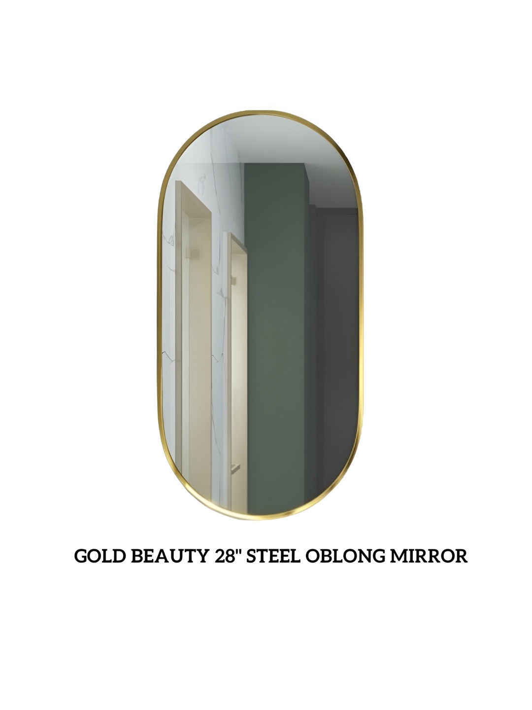 

CasaGold Gold-Tone Oblong Steel Frame Mirror