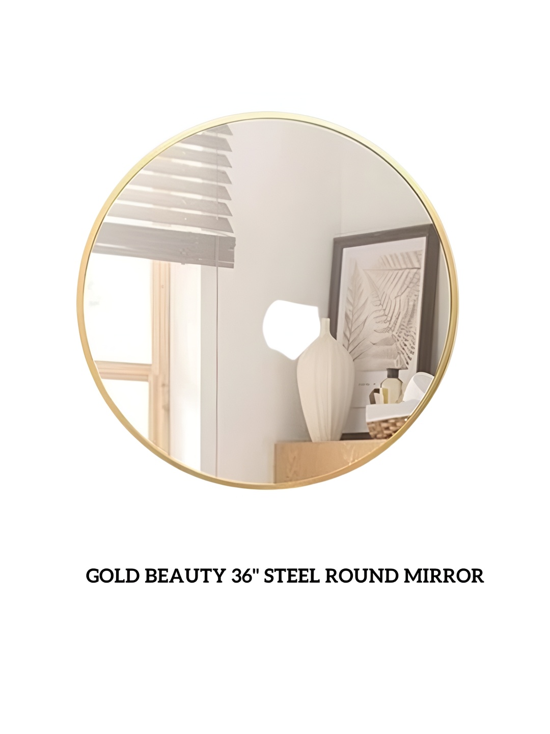 

CasaGold Beige Round Mirror