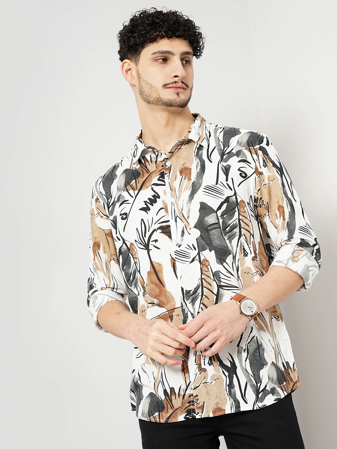 

Celio Classic Abstract Printed Casual Shirt, White