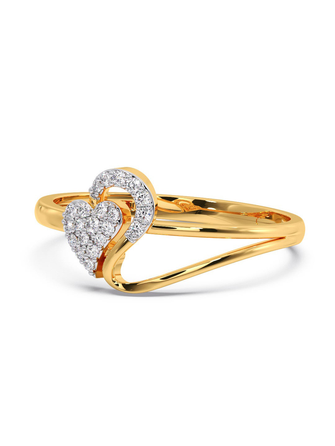 

CANDERE A KALYAN JEWELLERS COMPANY 14KT Gold Diamond Studded Finger Ring -1.32gm