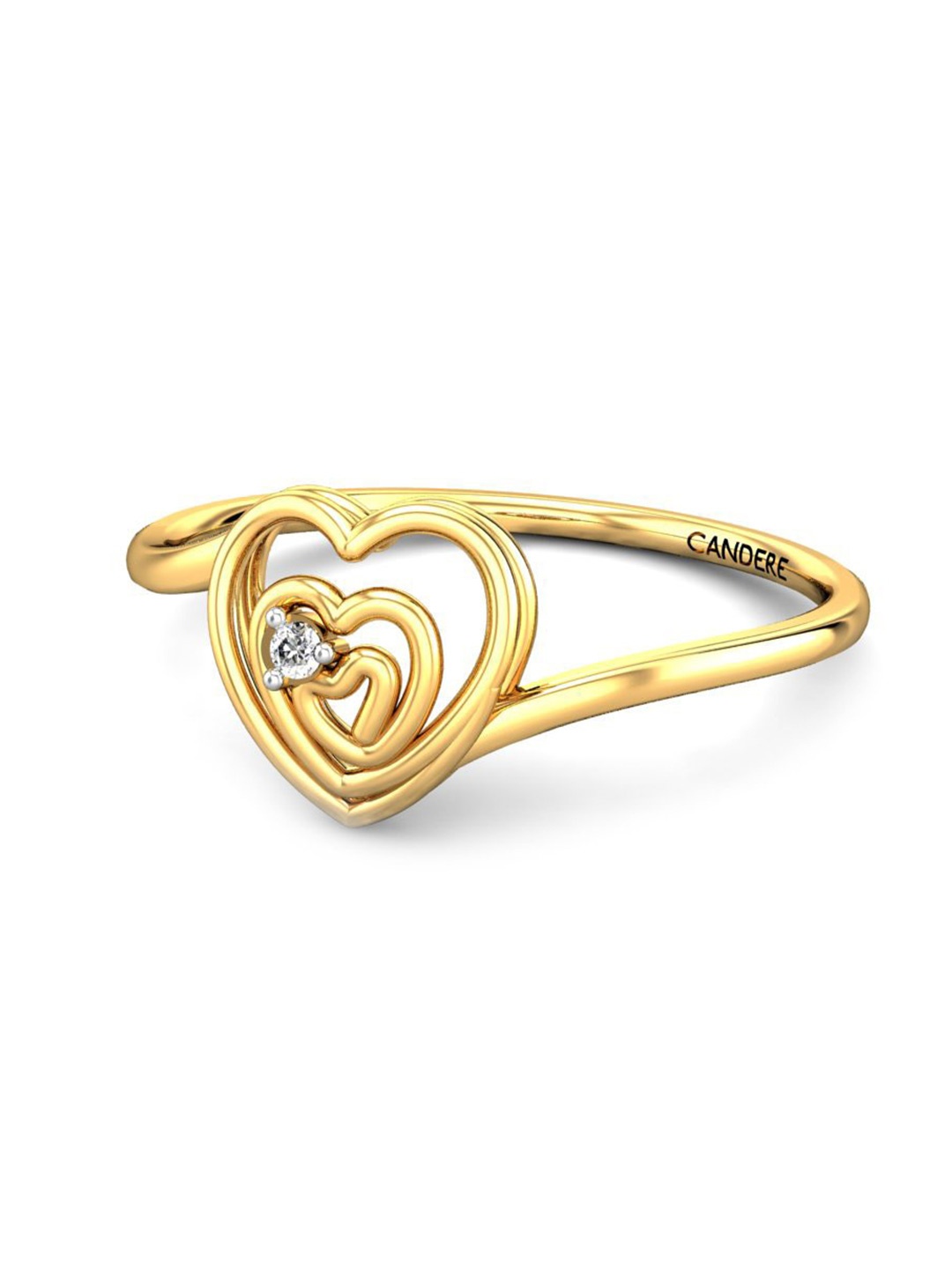 

CANDERE A KALYAN JEWELLERS COMPANY 18KT Gold Diamond Studded Finger Ring-2.0gm